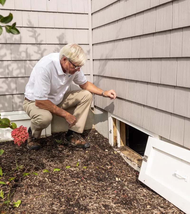 Pest control professional carrying out a property inspection